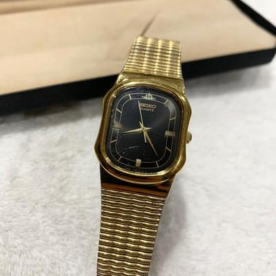 18k Gold Plated Seiko Gold Collection Watch In Case