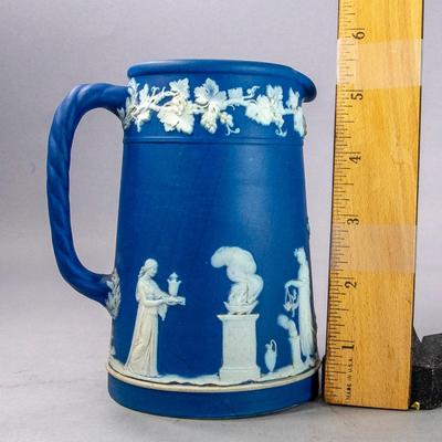 ANTIQUE WEDGWOOD BLUE JASPARWARE MILK PITCHER