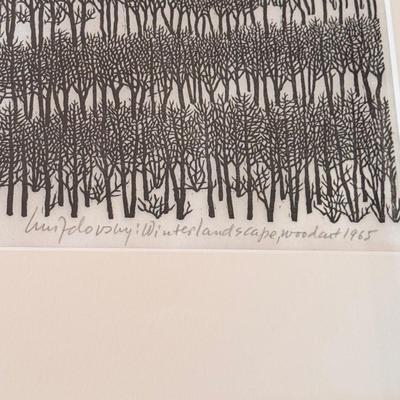 “Winter Landscape” Woodcut Print by Jacques Hnizdovsky (B1-DZ)