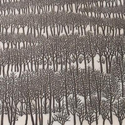 “Winter Landscape” Woodcut Print by Jacques Hnizdovsky (B1-DZ)