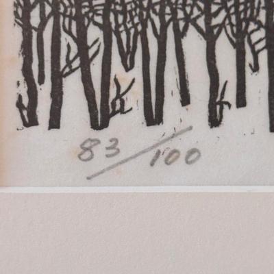 “Winter Landscape” Woodcut Print by Jacques Hnizdovsky (B1-DZ)