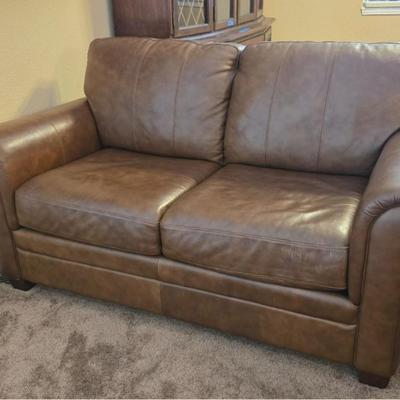 Ethan Allen Leather Loveseat