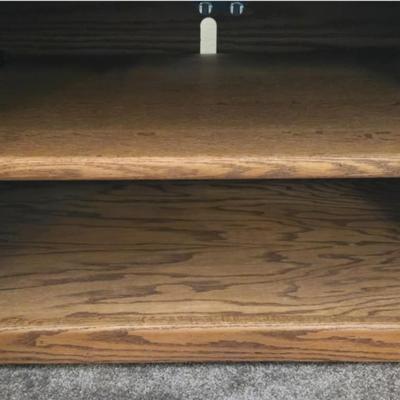 Television Stand with Pull Out Shelf and Glass Doors