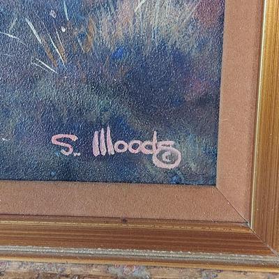 Framed Landscape Painting by Sarah Woods (B3-BBL)