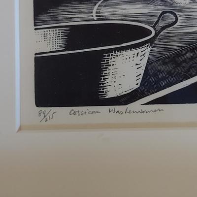 “Corsican Washerwoman” by Clare Leighton (B3-BBL)