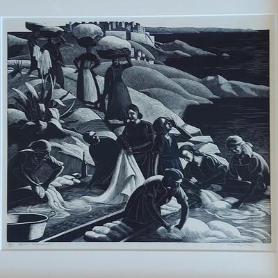 “Corsican Washerwoman” by Clare Leighton (B3-BBL)