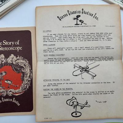 Antique Stereoscope Viewer with Cards