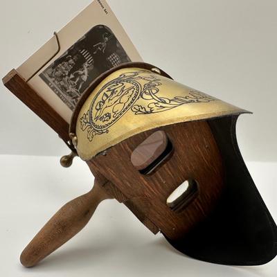 Antique Stereoscope Viewer with Cards