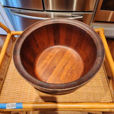 Mid Century Large Nissen Denmark Teak Bowl 15"