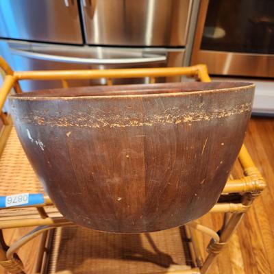 Mid Century Large Nissen Denmark Teak Bowl 15"