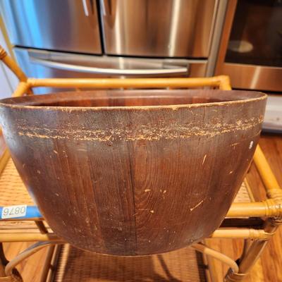 Mid Century Large Nissen Denmark Teak Bowl 15"