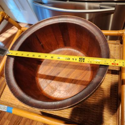 Mid Century Large Nissen Denmark Teak Bowl 15"