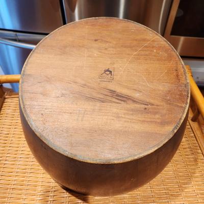 Mid Century Large Nissen Denmark Teak Bowl 15"