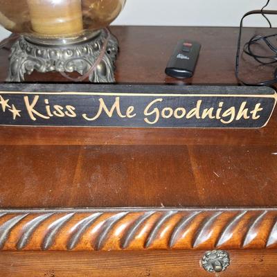 "kiss me goodnight" sign