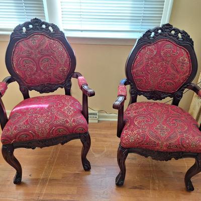 Pair of Red PAisley Chairs
