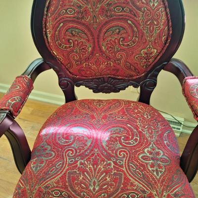 Pair of Red PAisley Chairs