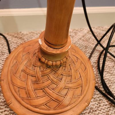 Pair Heavy Pineapple Floor Lamps 3 way Lights 5' tall