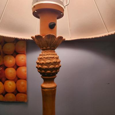 Pair Heavy Pineapple Floor Lamps 3 way Lights 5' tall