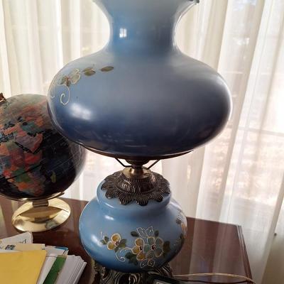 Pair Hurricane Lamps - Blue
