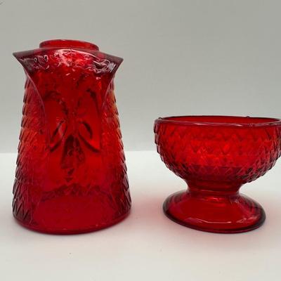Vintage Viking Ruby Red Owl Lamp