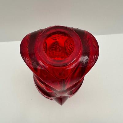 Vintage Viking Ruby Red Owl Lamp