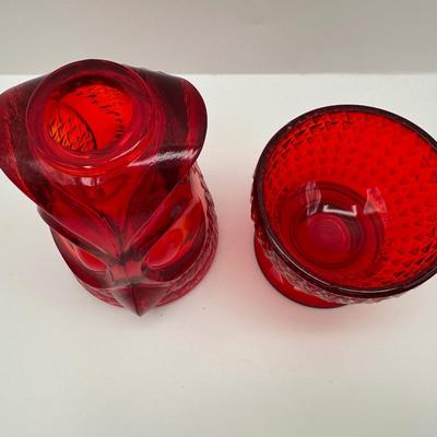 Vintage Viking Ruby Red Owl Lamp