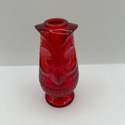 Vintage Viking Ruby Red Owl Lamp