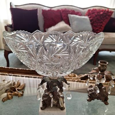 Marble/ Brass Centerpiece
