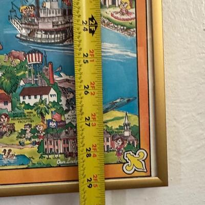 Vintage 1980’s New Orleans Framed Map Poster