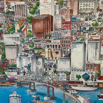Vintage 1980’s New Orleans Framed Map Poster