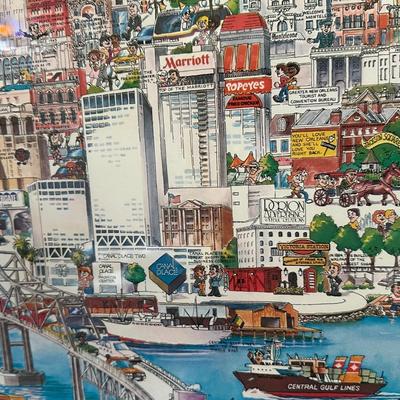 Vintage 1980’s New Orleans Framed Map Poster