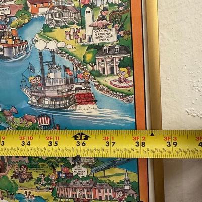 Vintage 1980’s New Orleans Framed Map Poster