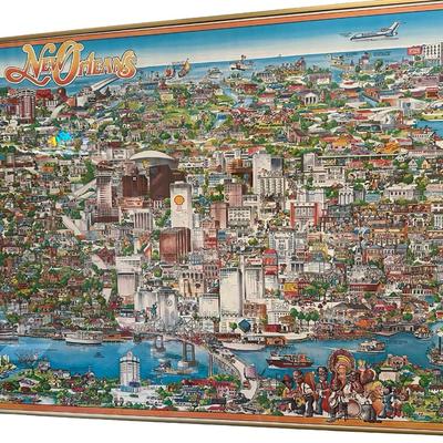 Vintage 1980’s New Orleans Framed Map Poster