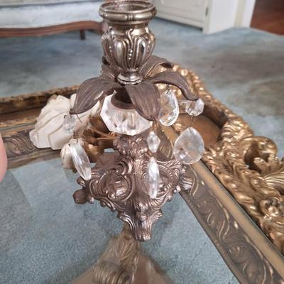 Brass/ Crystal Candlesticks
