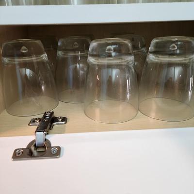 3 Shelves of Clear Barware Drinking Glasses Wine Highball Lowball Mugs