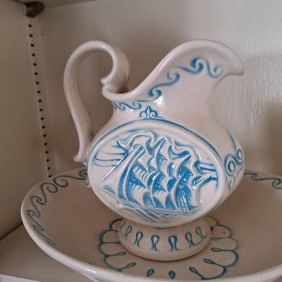 Sailboat Pitcher and Basin