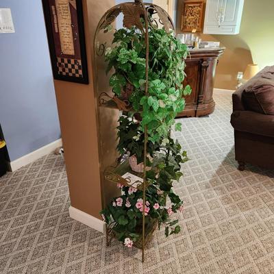 Metal Plant Stand with Artificial Plants 16x12x64