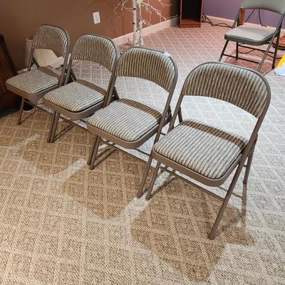 4 Samsonite Cushioned Folding Chairs Made in USA