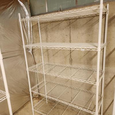 1 White Coated Metal Storage Shelves 5 shelves 48" x18"x74"
