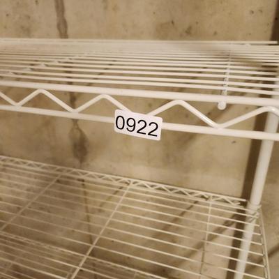 1 White Coated Metal Storage Shelves 5 shelves 48" x18"x74"