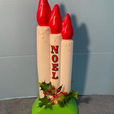 LOT 85 GREAT VINTAGE CHRISTMAS BLOW MOLD CANDLES & TINSEL