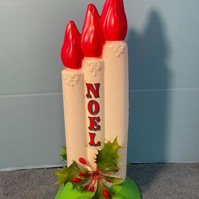 LOT 85 GREAT VINTAGE CHRISTMAS BLOW MOLD CANDLES & TINSEL