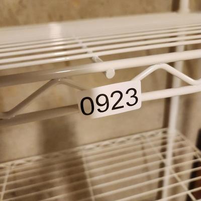 1 White Coated Metal Storage Shelves 5 shelves 48" x18"x74"