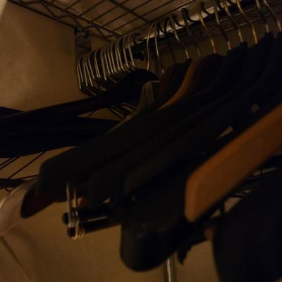 2 Wire Metal Clothing Storage Racks with covers 1 with hangers
