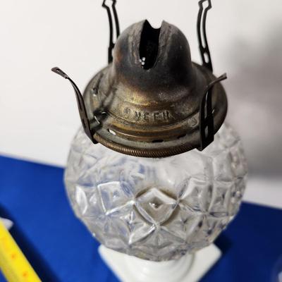 Queen Anne Kerosene Oil Lamp with Chimney & Burner Made in America