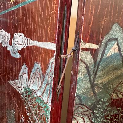 LOT 3: Vintage 4 Panel Chinese Wooden Screen Divider