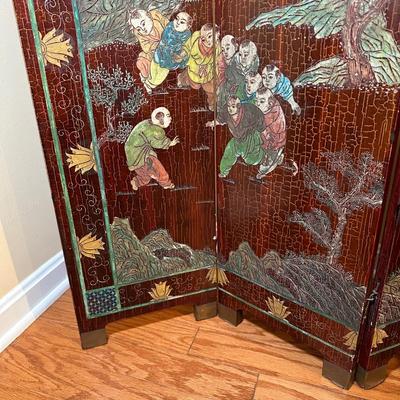 LOT 3: Vintage 4 Panel Chinese Wooden Screen Divider