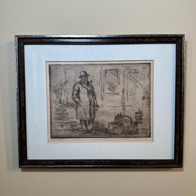 LOT 4: Pretzel Seller New York 1913 Jewish Israeli Impressionism by Hermann Struck