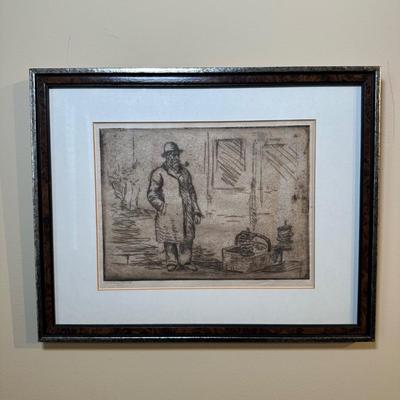 LOT 4: Pretzel Seller New York 1913 Jewish Israeli Impressionism by Hermann Struck