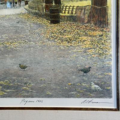 LOT 7: Harold Altman Signed & Numbered Print “Pigeons 1986”